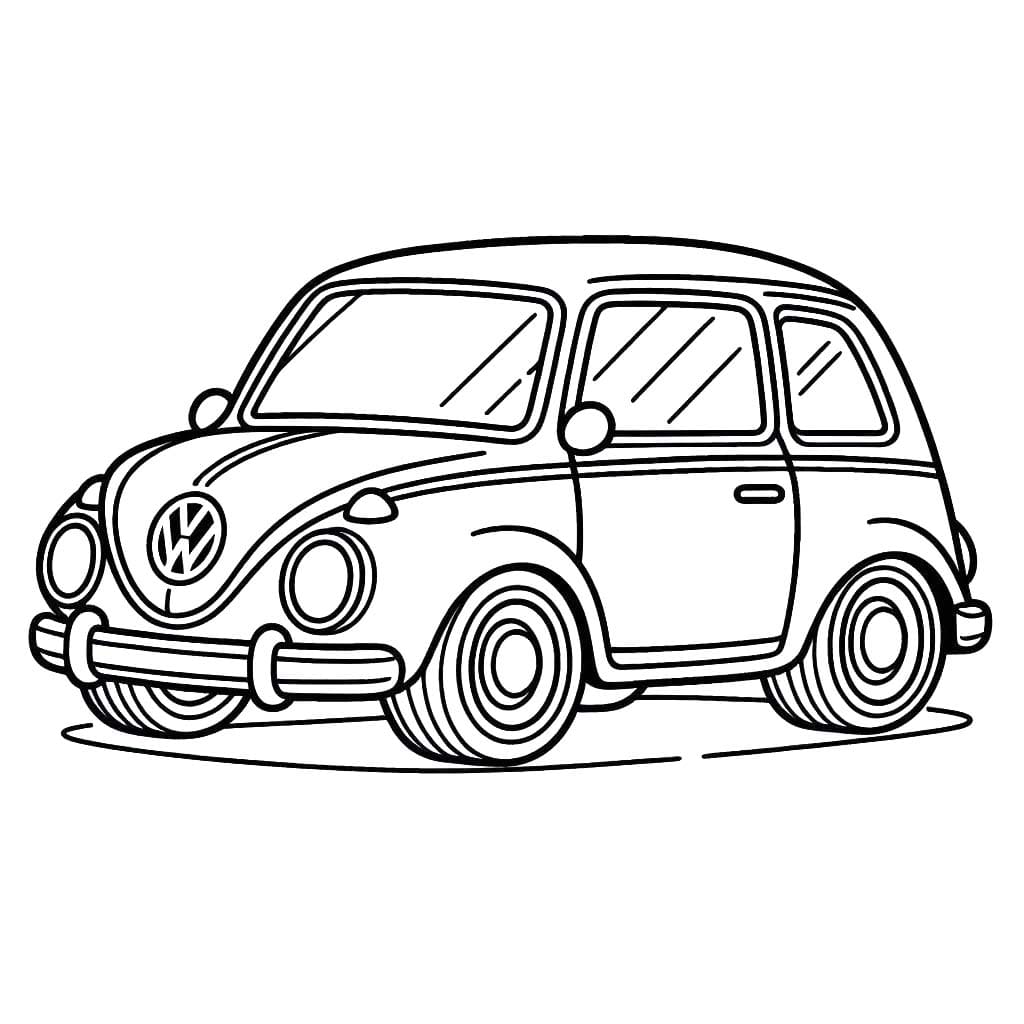 Fise de colorat cu Desenează Volkswagen bazic