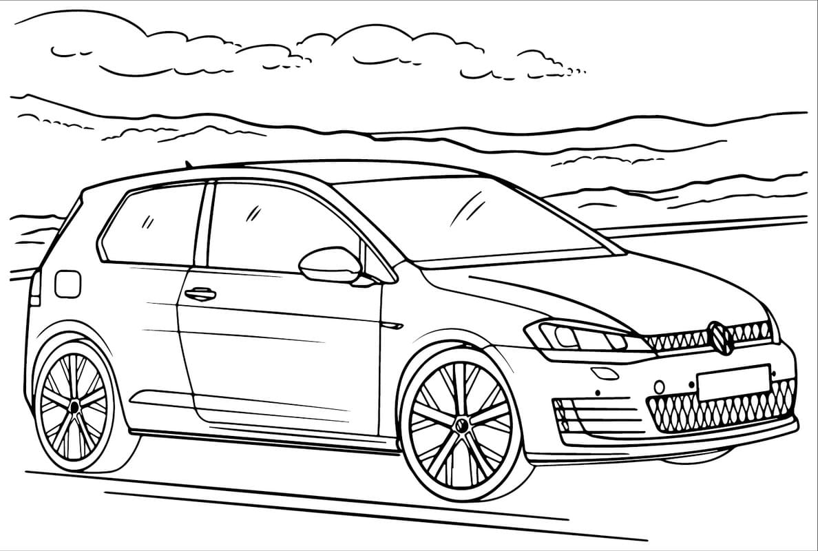 Fise de colorat cu Desenează Volkswagen gratuit bazic