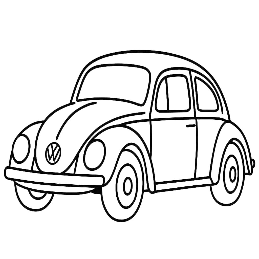 Fise de colorat cu Desenează Volkswagen gratuit uşor