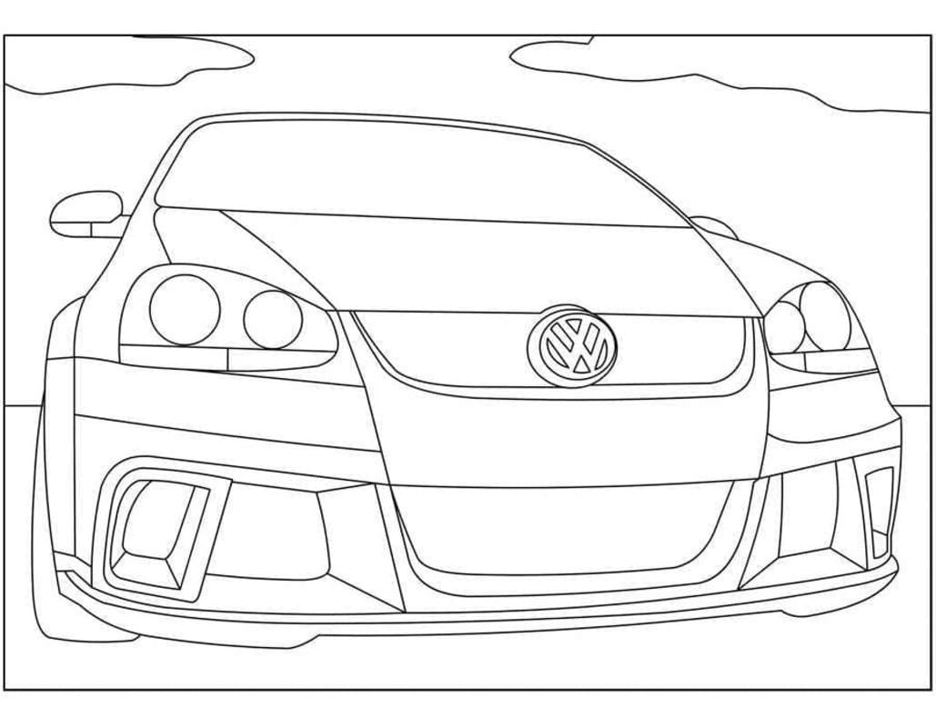 Fise de colorat cu Desenează Volkswagen imprimabil gratuit uşor
