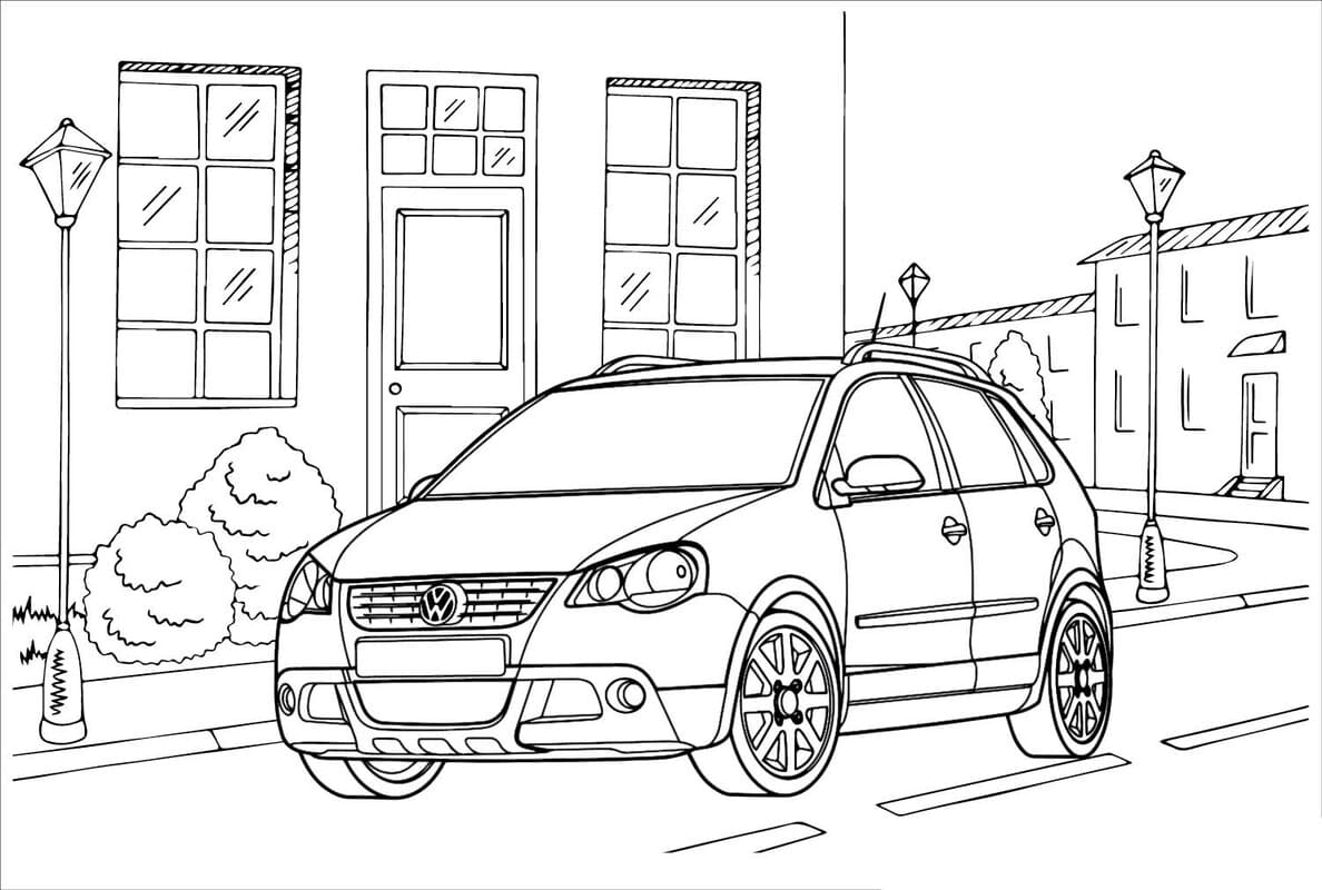 Fise de colorat cu Desenează Volkswagen imprimabil pentru copii