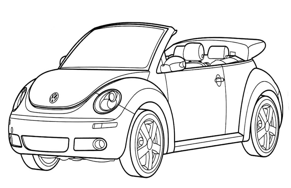 Fise de colorat cu Desenează Volkswagen imprimabil simplu