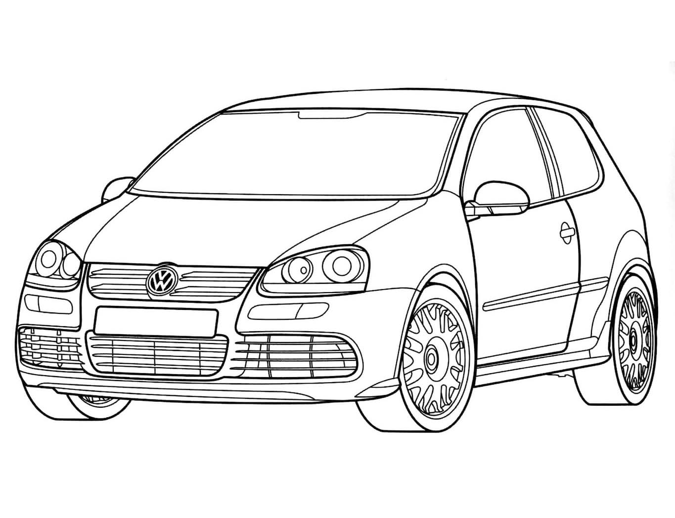 Fise de colorat cu Desenează Volkswagen la copii