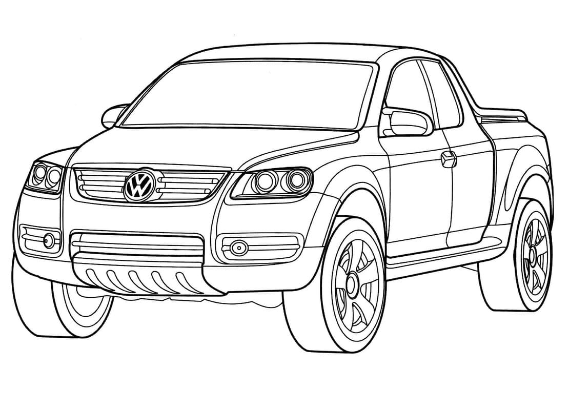Fise de colorat cu Desenează Volkswagen pentru copii
