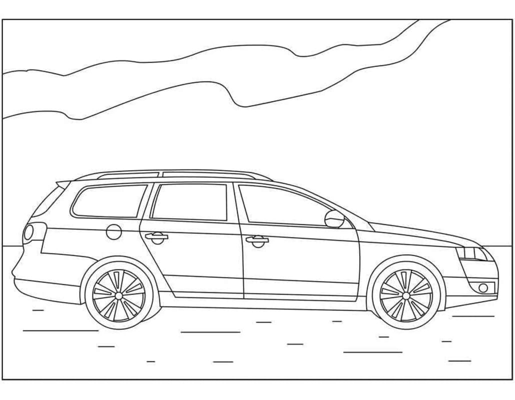 Fise de colorat cu Desenează Volkswagen uşor