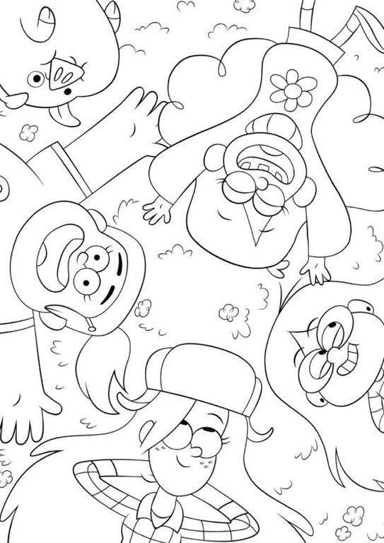 Fise de colorat cu Gravity Falls gratuit bazic