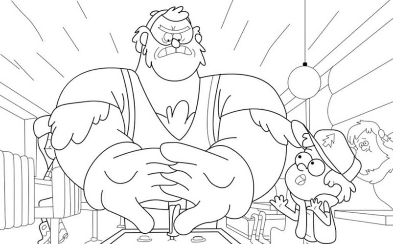 Fise de colorat cu Gravity Falls gratuit simplu