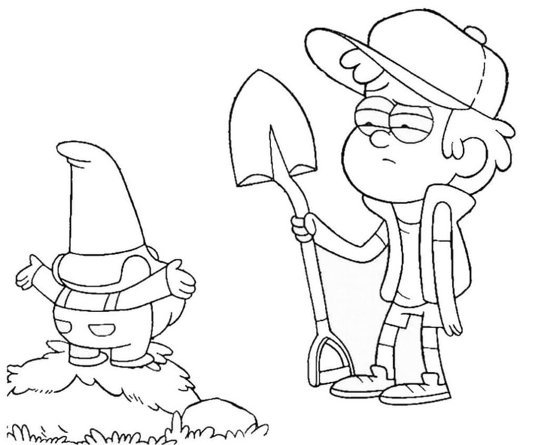 Fise de colorat cu Gravity Falls imprimabil gratuit uşor