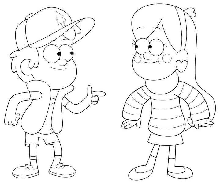 Fise de colorat cu Gravity Falls imprimabil gratuit
