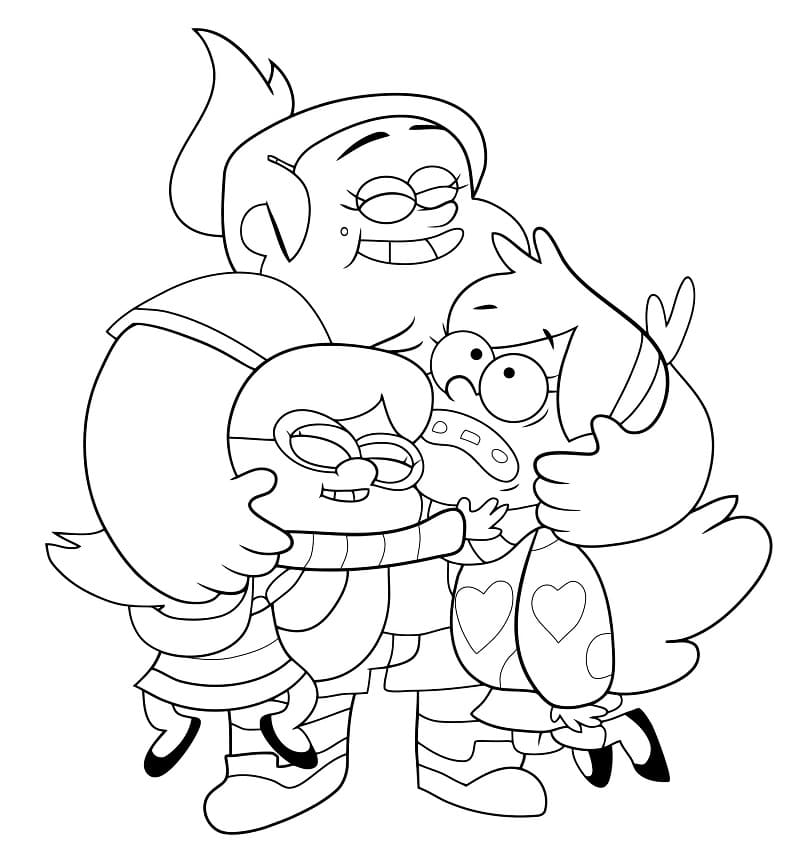 Fise de colorat cu Gravity Falls uşor la copii