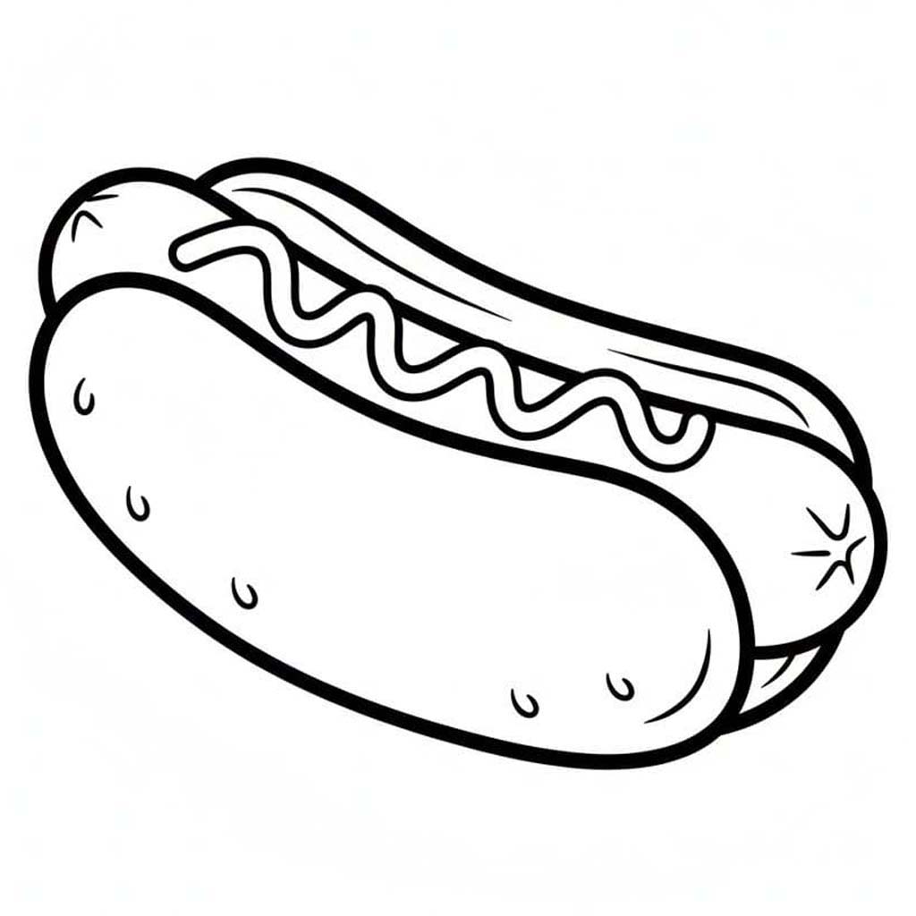 Fise de colorat cu Hot Dog gratuit pentru copii