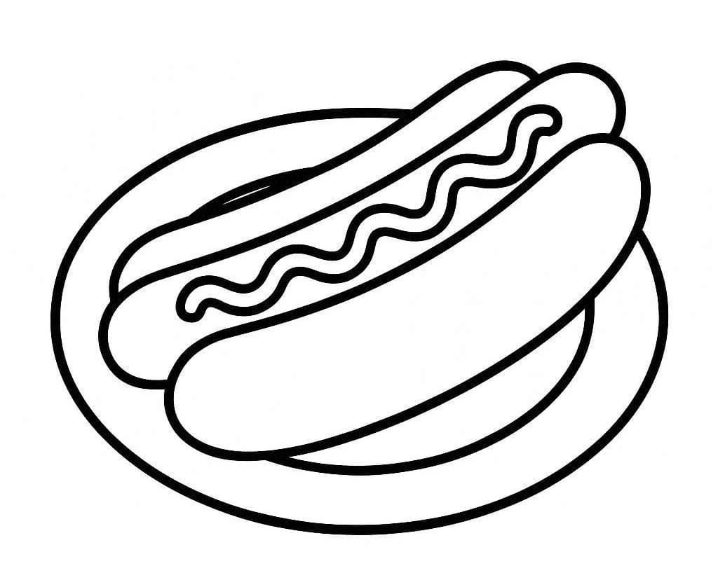 Fise de colorat cu Hot Dog gratuit