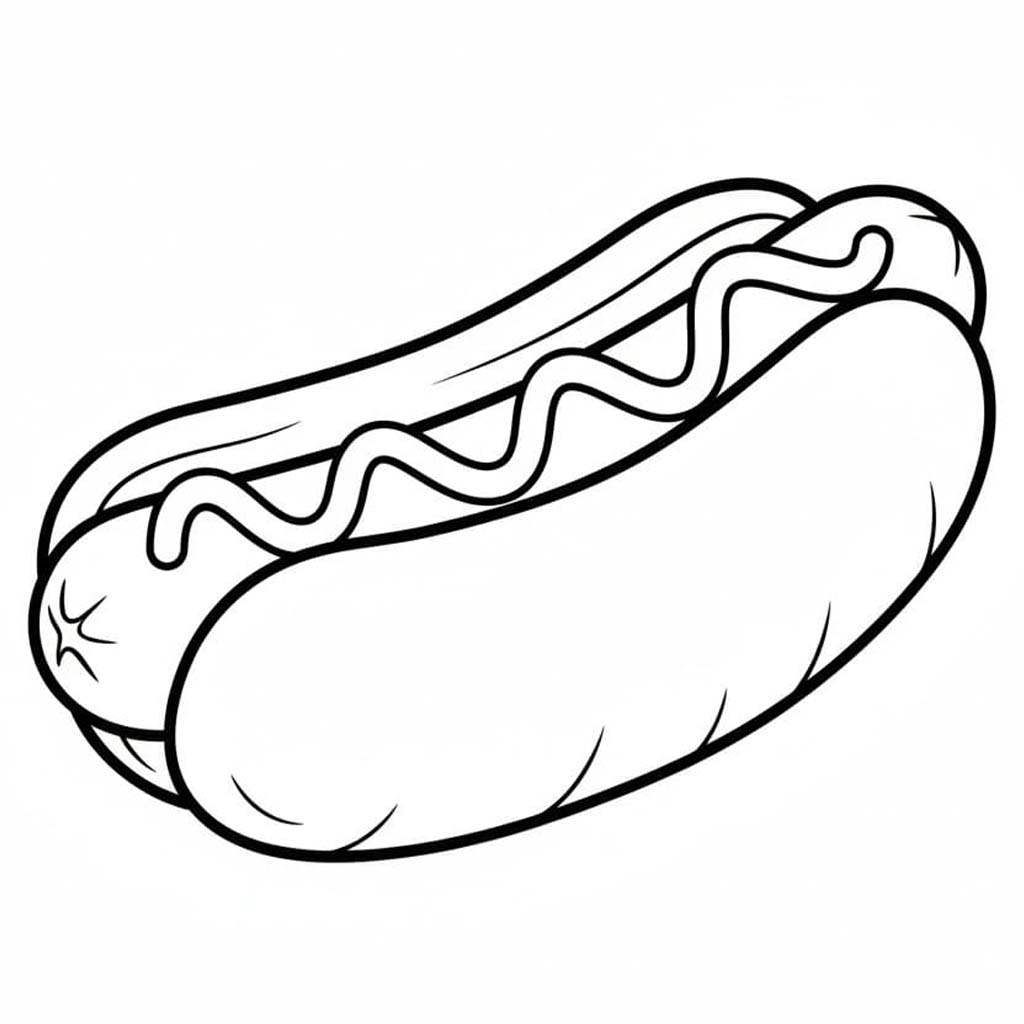 Fise de colorat cu Hot Dog imprimabil pentru copii