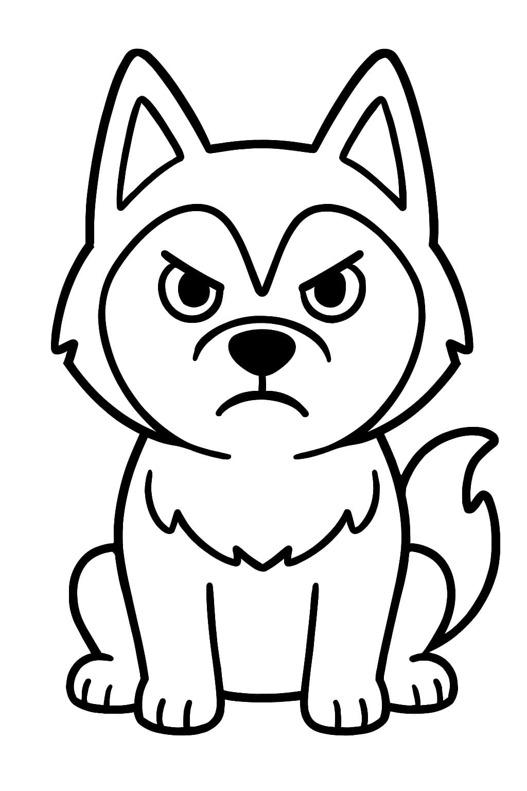 Planse de colorat cu Husky