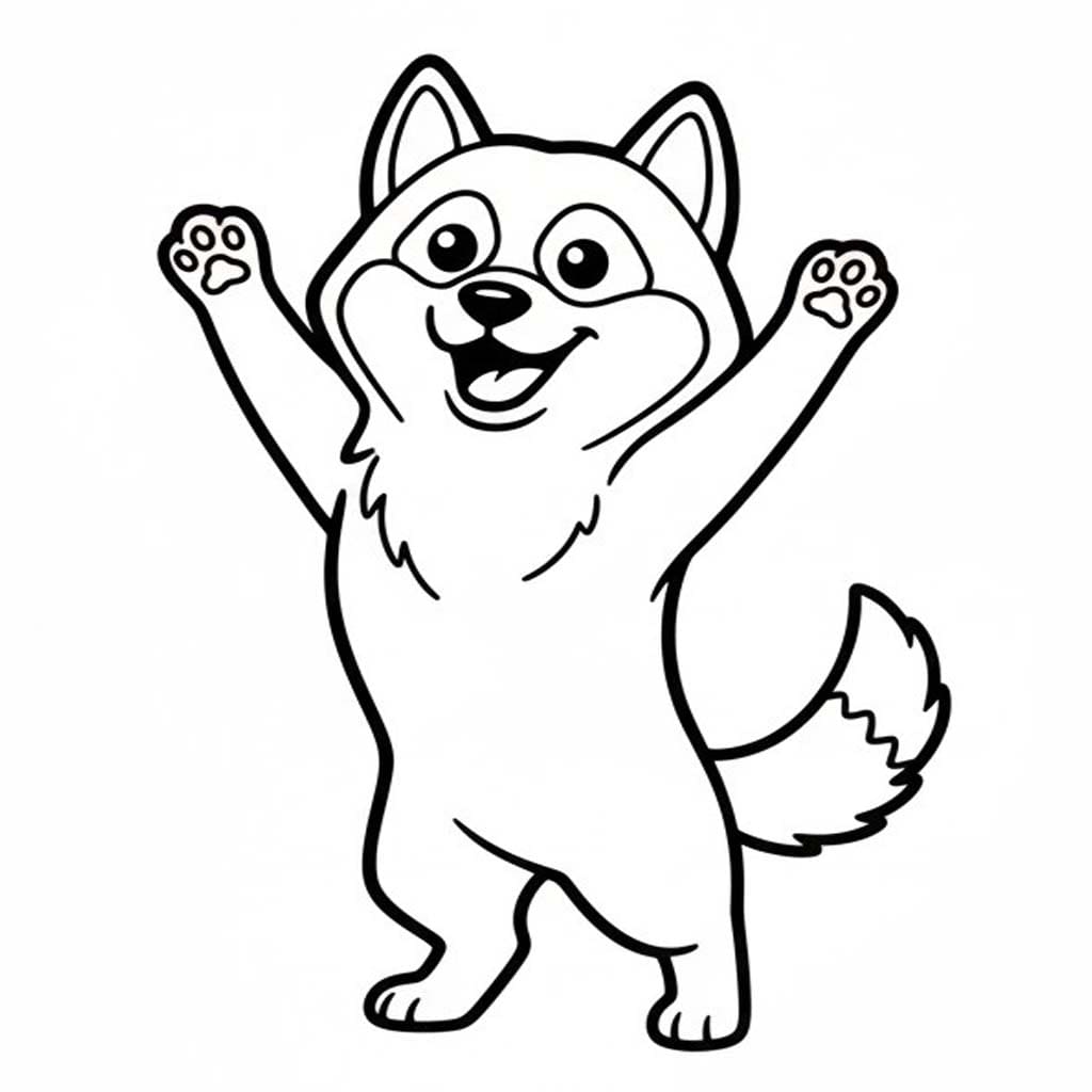 Fise de colorat cu Husky imprimabil simplu