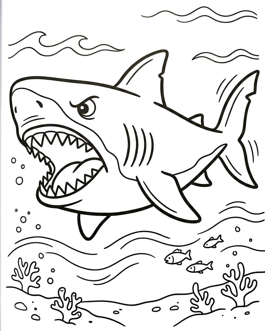 Planse de colorat cu Megalodon