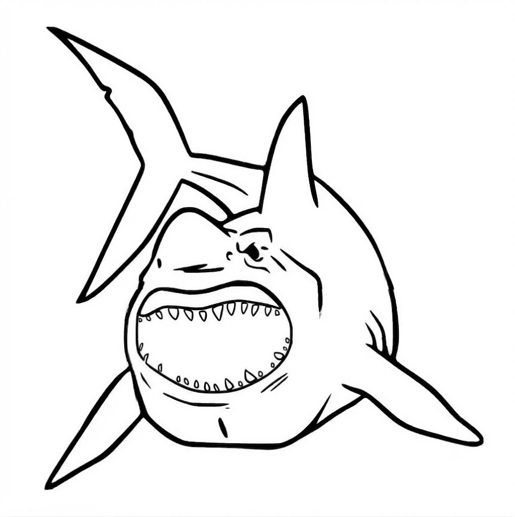 Fise de colorat cu Megalodon imprimabil gratuit pentru copii