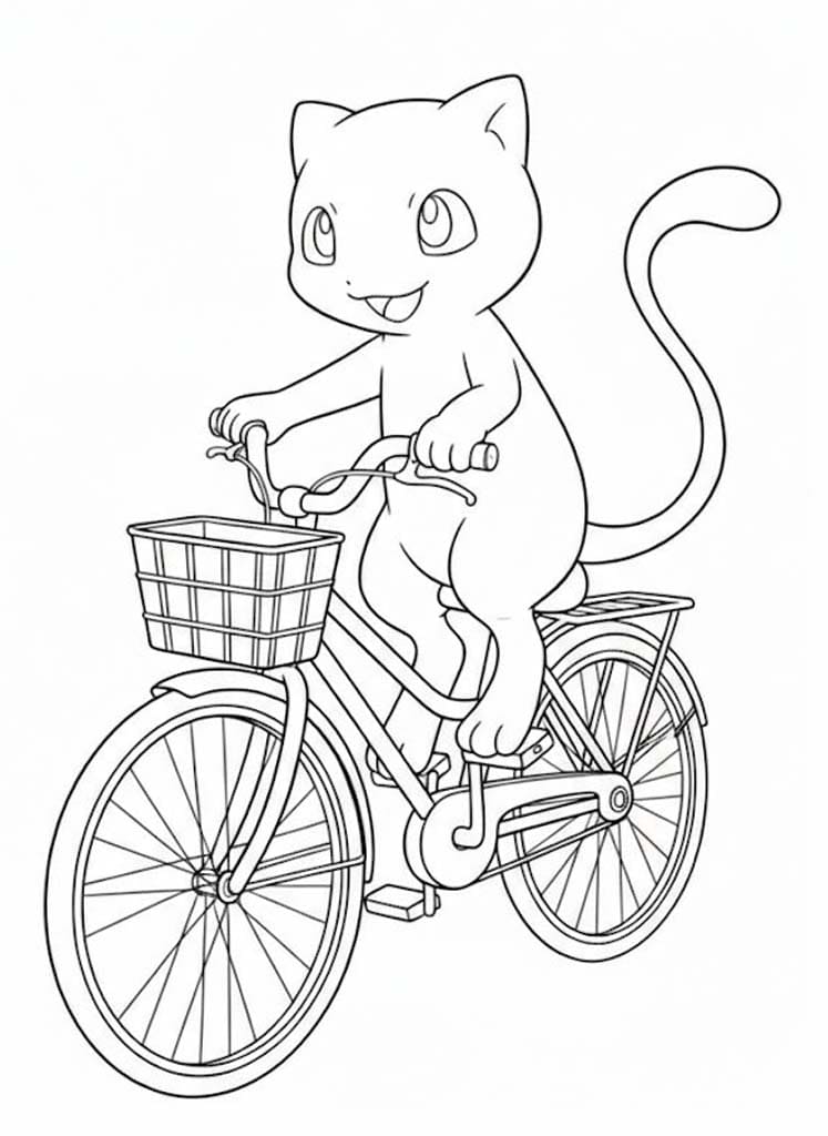 Fise de colorat cu Mew gratuit uşor