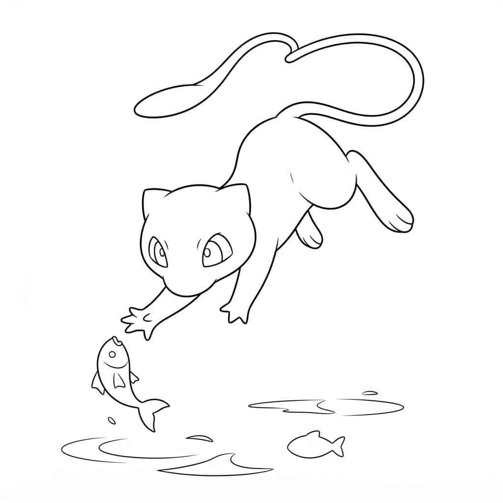 Fise de colorat cu Mew gratuit