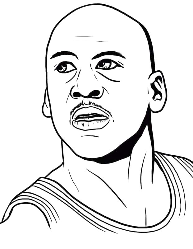 Fise de colorat cu Michael Jordan bazic la copii