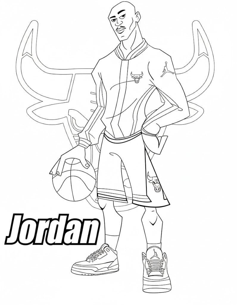 Fise de colorat cu Michael Jordan gratuit