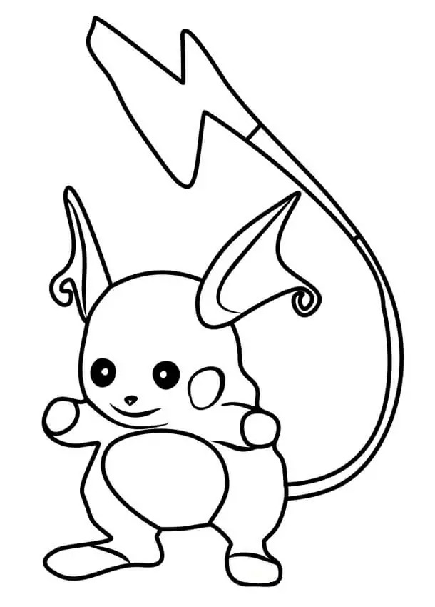 Fise de colorat cu Raichu gratuit bazic