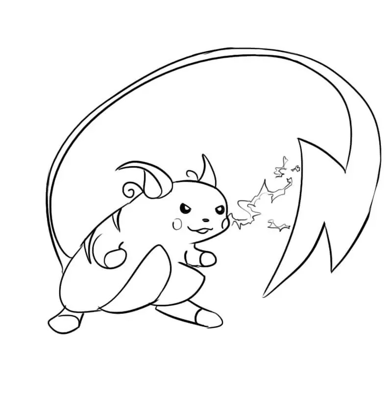 Fise de colorat cu Raichu gratuit pentru copii