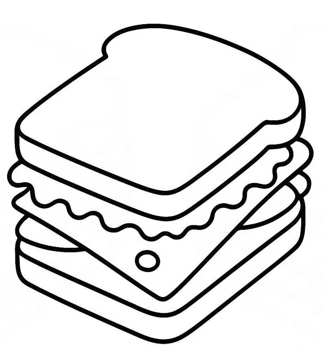 Fise de colorat cu Sandwich gratuit bazic