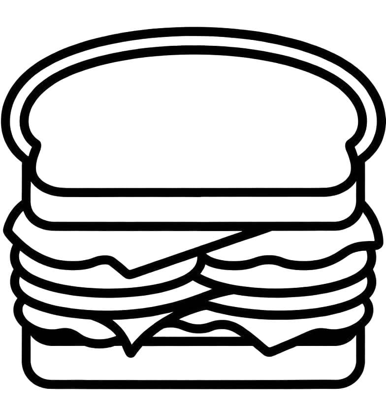 Fise de colorat cu Sandwich imprimabil gratuit