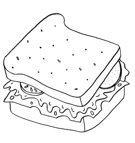 Fise de colorat cu Sandwich imprimabil pentru copii