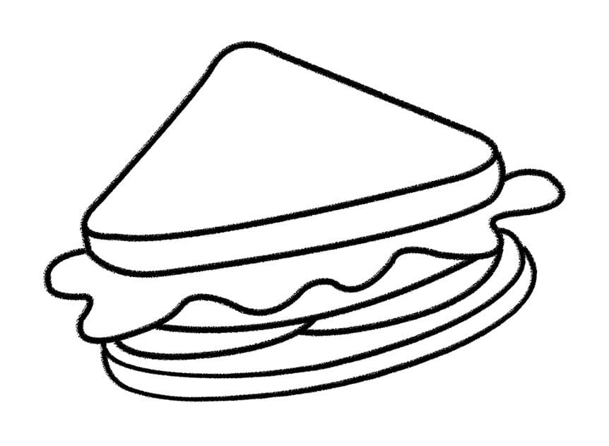 Fise de colorat cu Sandwich imprimabil uşor