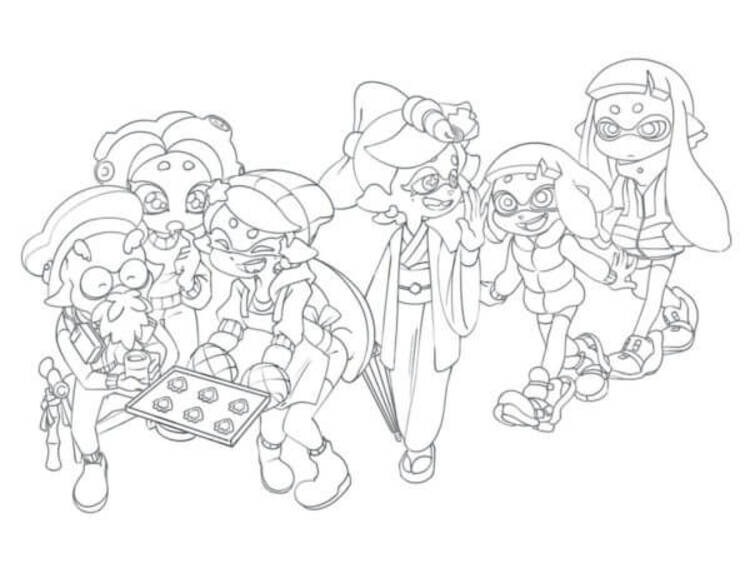 Fise de colorat cu Splatoon gratuit bazic