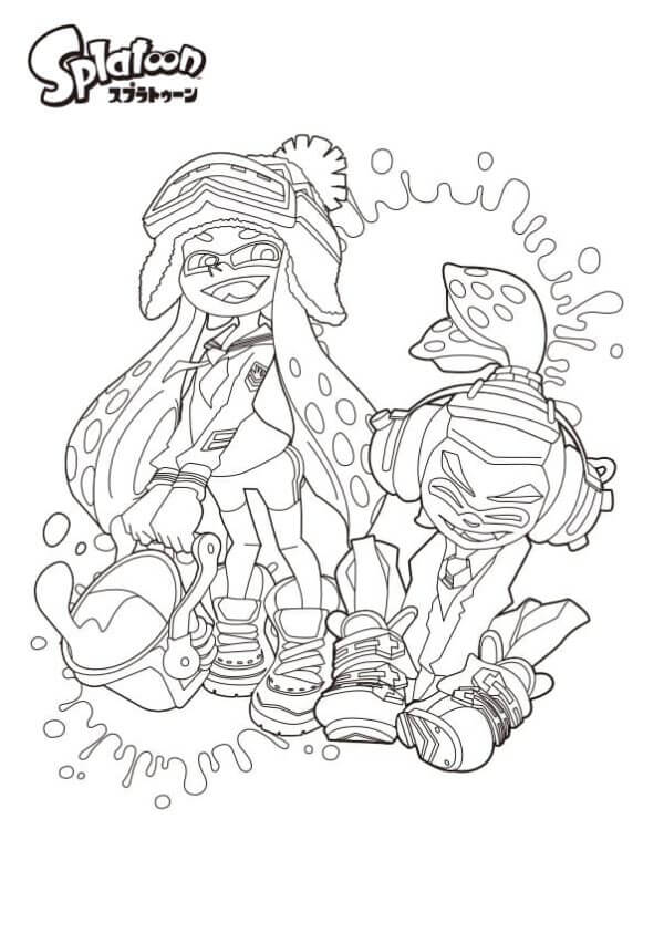 Fise de colorat cu Splatoon gratuit simplu