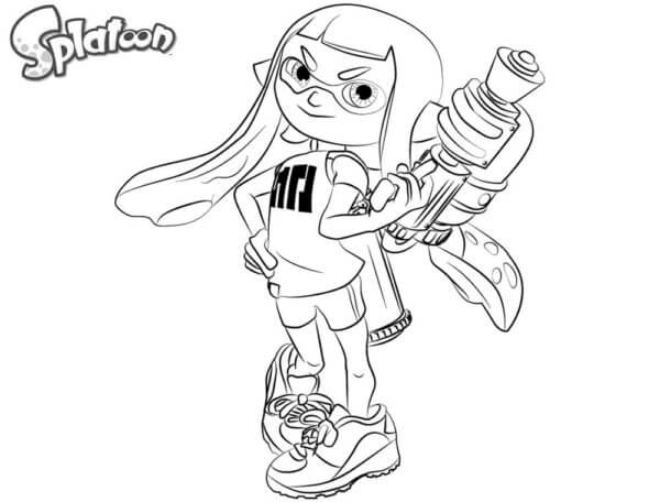 Fise de colorat cu Splatoon gratuit uşor