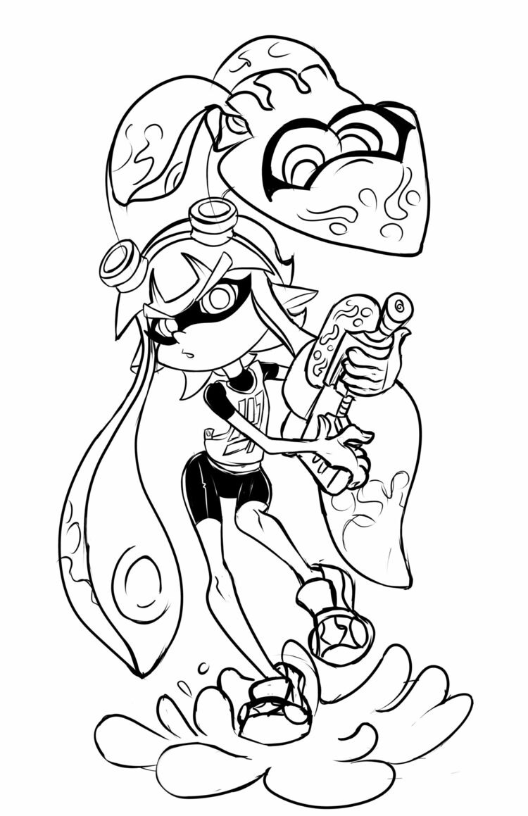 Fise de colorat cu Splatoon imprimabil bazic