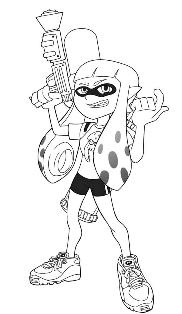 Fise de colorat cu Splatoon imprimabil gratuit uşor