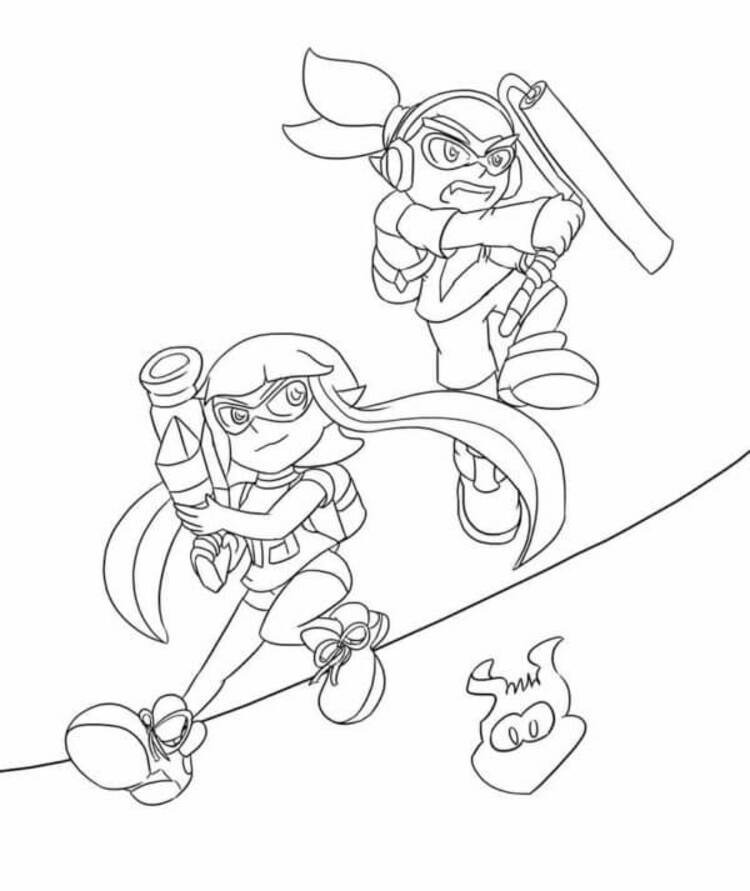 Fise de colorat cu Splatoon imprimabil pentru copii