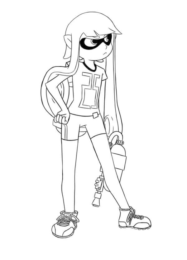 Fise de colorat cu Splatoon imprimabil simplu