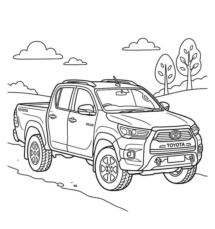 Fise de colorat cu Toyota bazic la copii