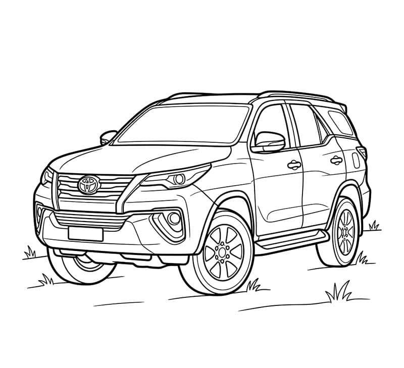 Fise de colorat cu Toyota imprimabil gratuit simplu