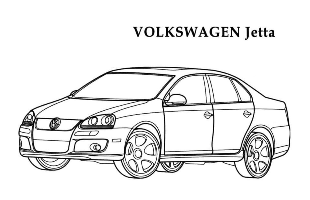 Fise de colorat cu Volkswagen bazic la copii