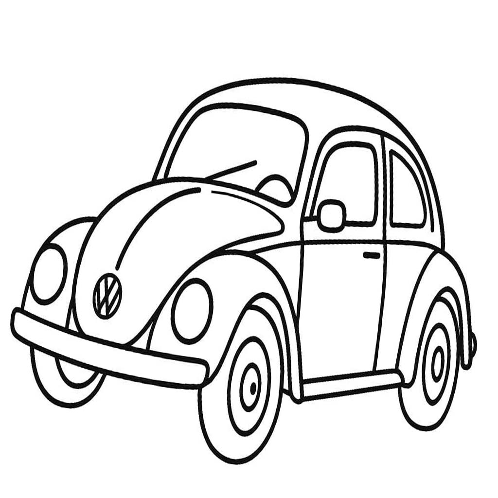 Fise de colorat cu Volkswagen imprimabil gratuit bazic