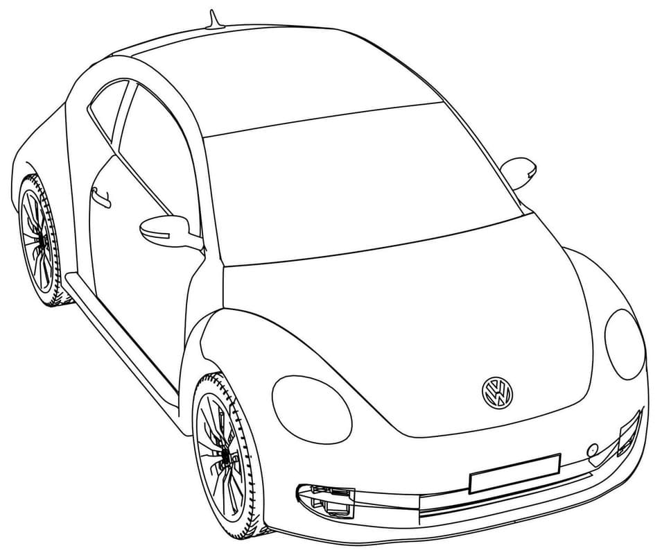 Fise de colorat cu Volkswagen imprimabil gratuit simplu