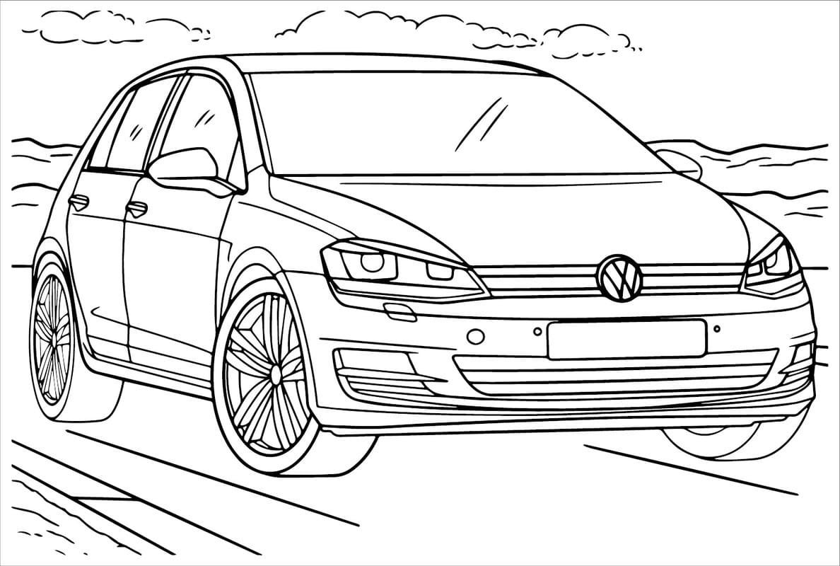 Fise de colorat cu Volkswagen imprimabil pentru copii
