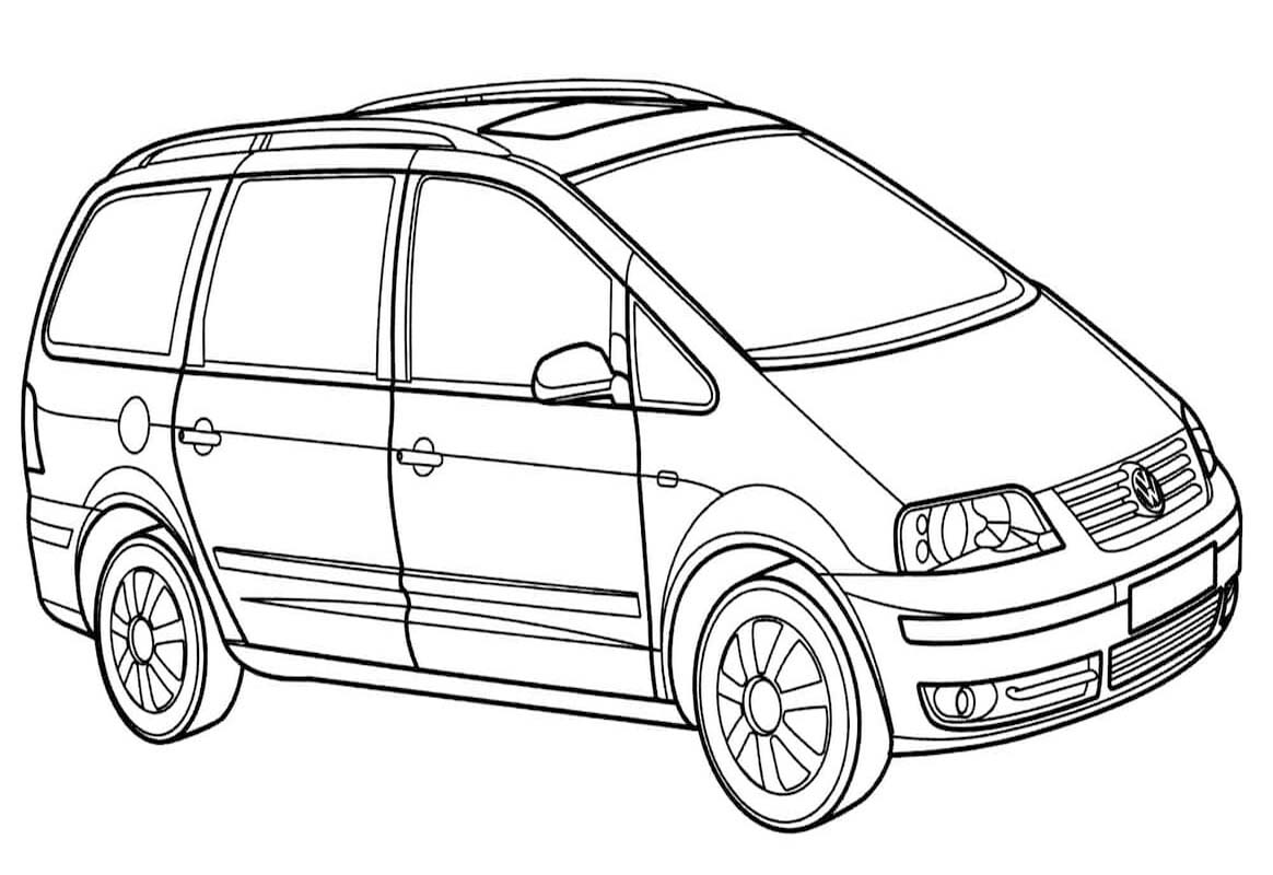 Fise de colorat cu Volkswagen simplu la copii