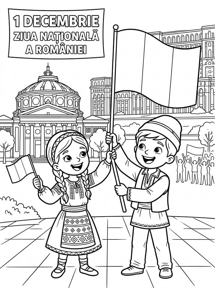 Planse de colorat cu Ziua Națională