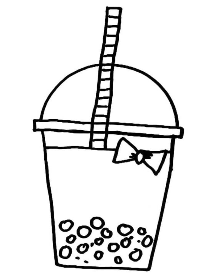 Fise de colorat cu Bubble Tea bazic la copii