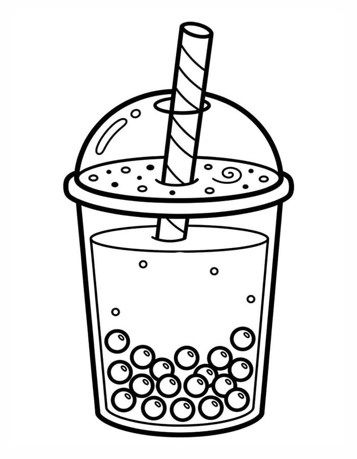 Fise de colorat cu Bubble Tea gratuit bazic