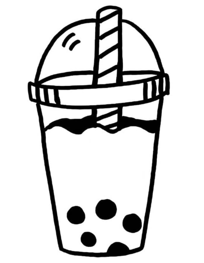 Fise de colorat cu Bubble Tea gratuit pentru copii