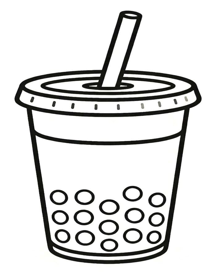 Fise de colorat cu Bubble Tea gratuit simplu